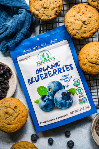Organic freeze-dried blueberry muffins