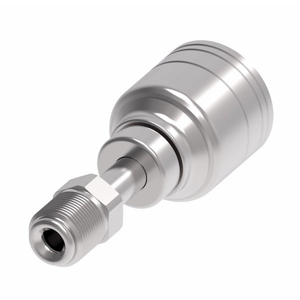 1AA10MF8 Aeroquip by Danfoss | 1 & 2 Wire TTC Male SAE Inverted Flare Swivel (MF) Crimp Fitting | -10 Male SAE Inverted Flare Swivel x -08 Hose Barb | Steel