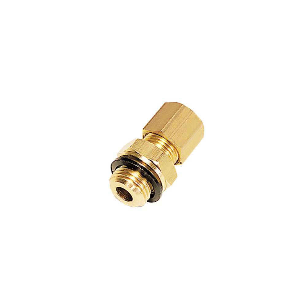 0101 18 21 by Parker | Legris Stud Fitting w/ Captive Sealing Washer | 18 mm Tube Size x 1/2" Male BSPP Thread | 27 mm Hex (F) | 30 mm Hex (F1) | Straight | Brass | Pack of 5