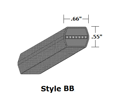 BB110 Double Sided (Hex) Wrapped V- Belt - BB - 114.7" O. C.