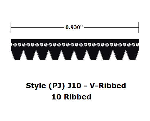 450j10 V Ribbed V Belt 10 Ribs J10 45 O C Beltsmart