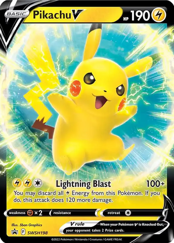 Pikachu V Promo Karte aus der Pikachu V + Mimikyu Kollektion