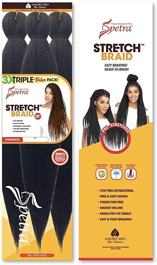 Spetra Ez Braid Pre-Stretched Braiding Hair - 6 Pack