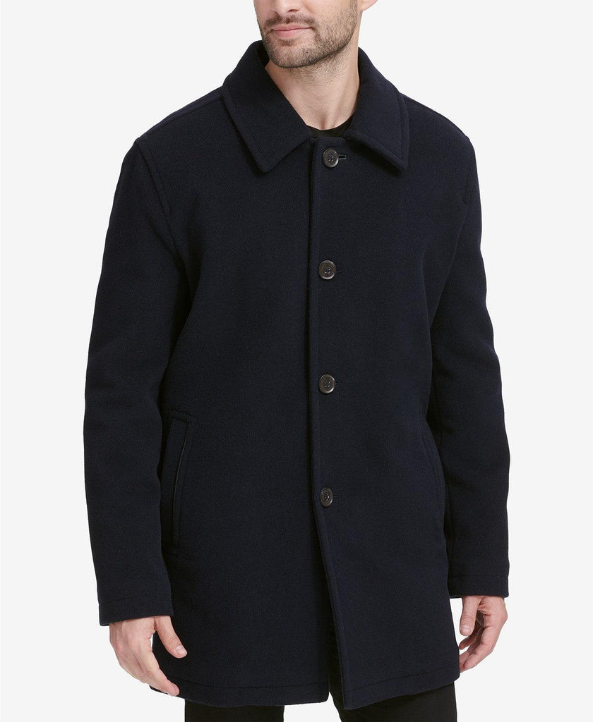 $295 Cole Haan Wool-Blend Coat Medium Navy Blue