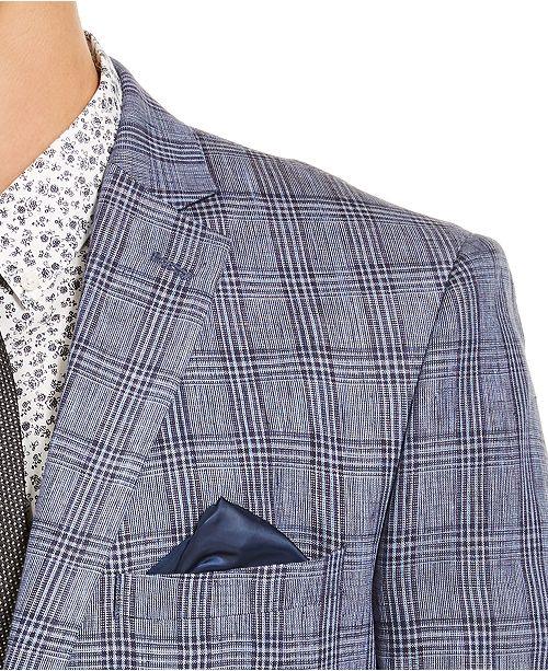 $295 Bar III Men's Slim-Fit Plaid Sport Coat 38R Blue Linen – Bristol Apparel Co