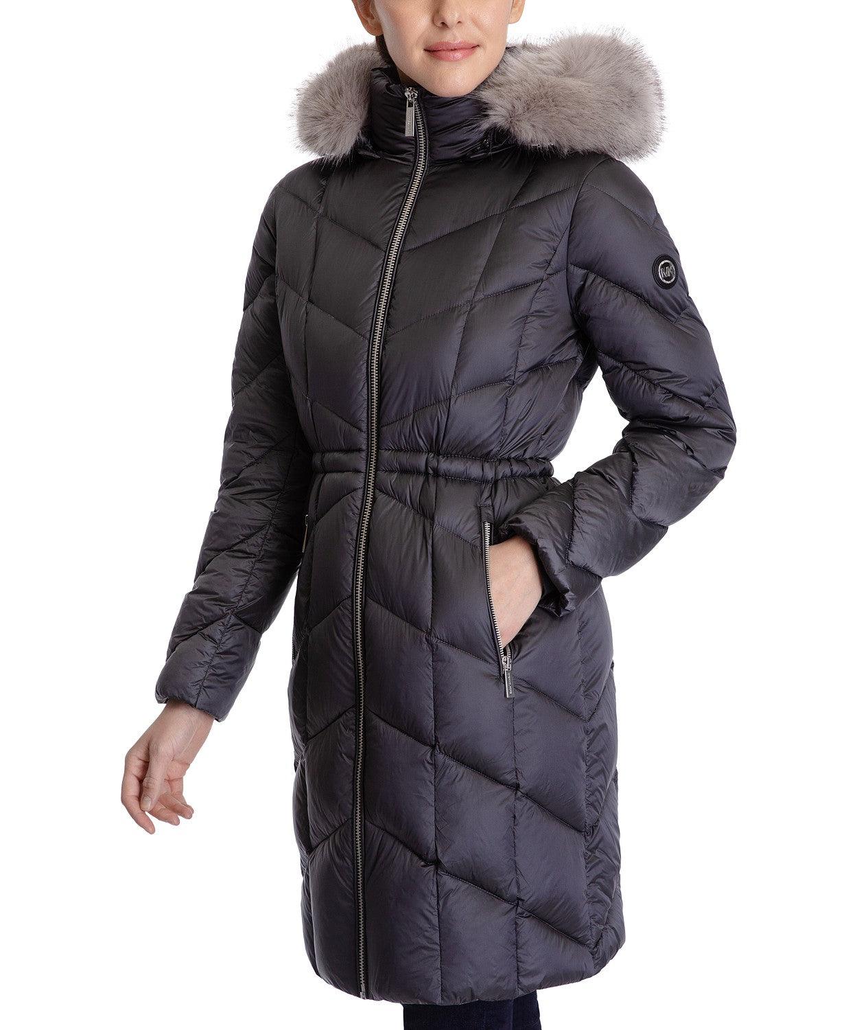 Michael Kors Women's Petite XS Fur Hooded Down Puffer Coat PXS Grey –  Bristol Apparel Co