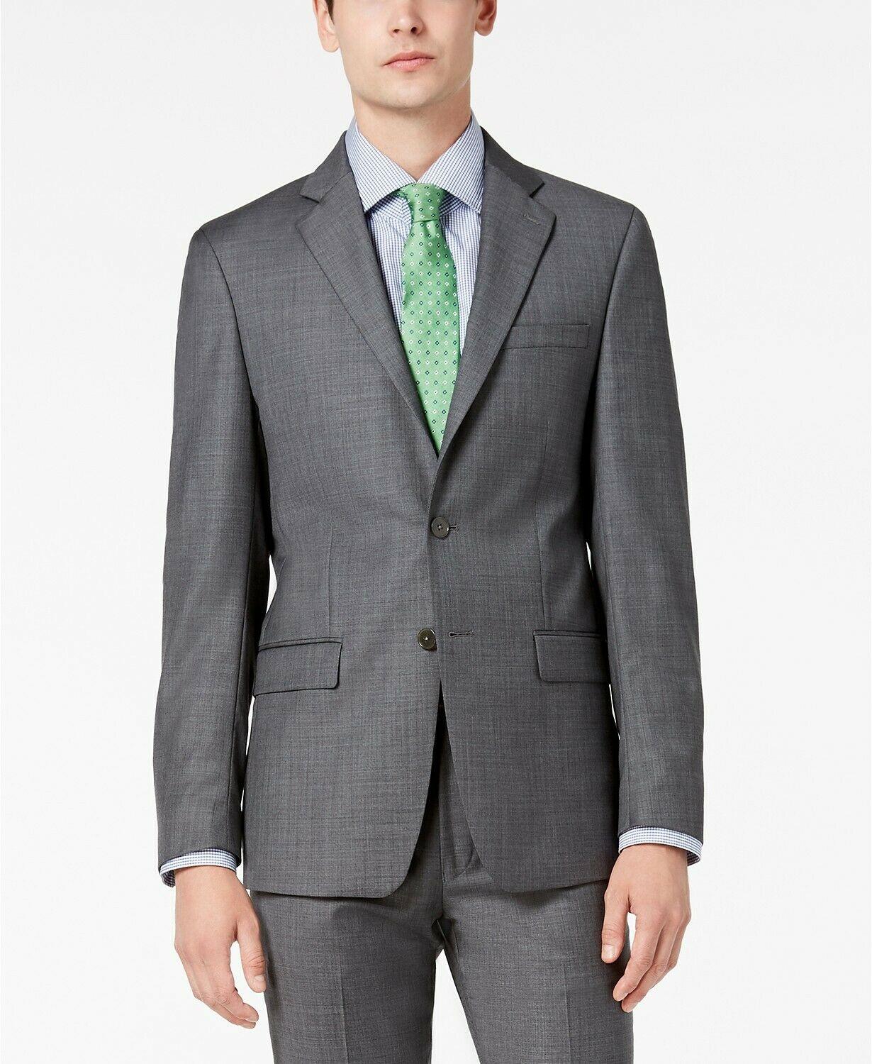 Calvin Klein Men's Slim-Fit Stretch Gray Sharkskin Suit Jacket 46R –  Bristol Apparel Co