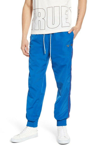 $199 True Religion Runner Track Pants Size Large Bermuda Blue NEW