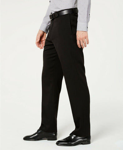$70 Kenneth Cole Men's Slim-Fit Dress Pants 40 x 32 Black Flat Front