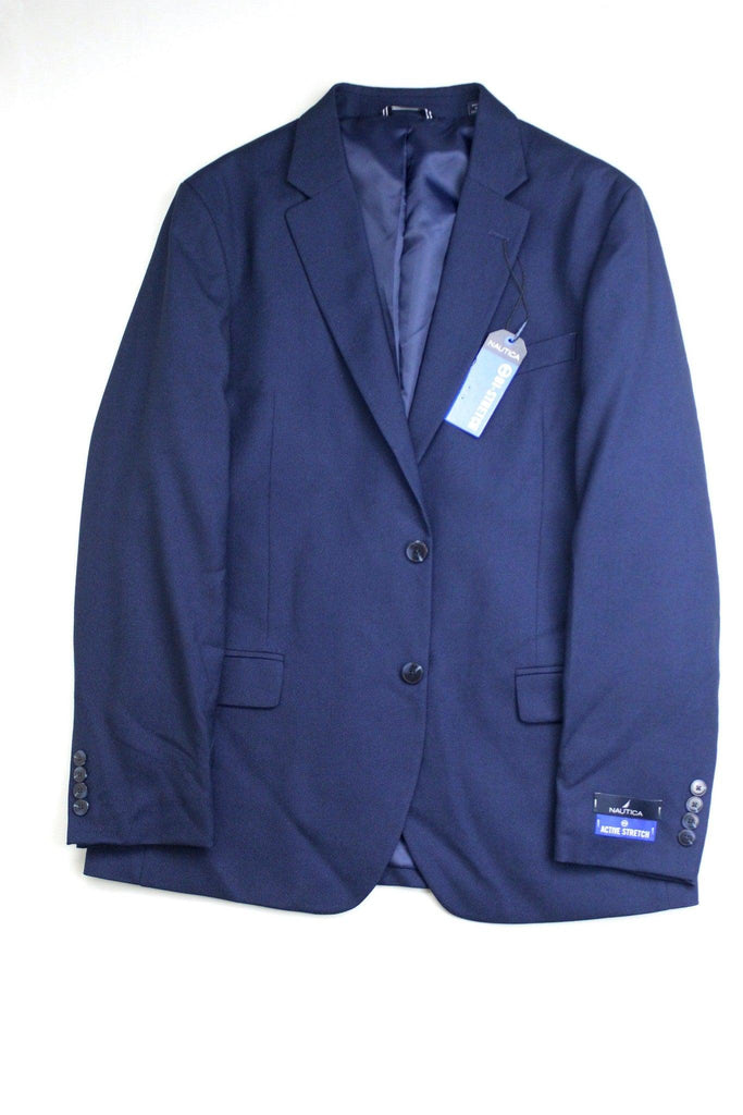 Nautica Men's Modern-Fit Bi-Stretch Suit Birdseye Suit Jacket 36R Blue ...