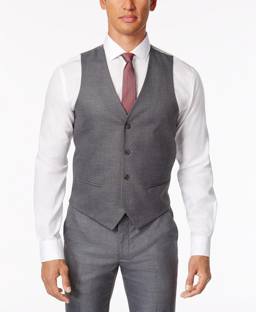 $125 Alfani Men's Stretch Performance Solid Slim-Fit Vest Small Grey ...