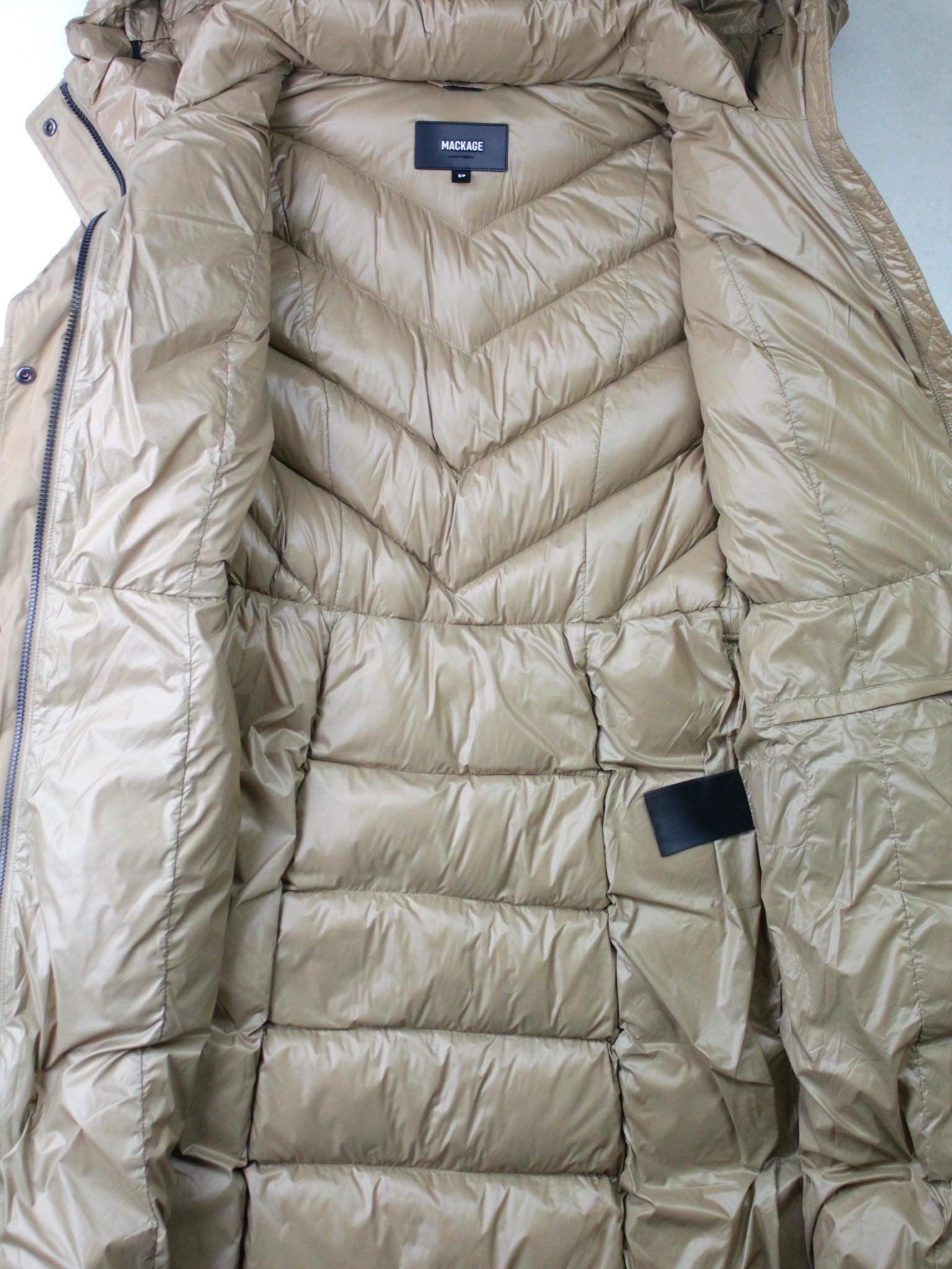 Mackage Calina Womens Down Maxi Belted Puffer Coat Small Camel ...