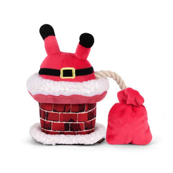 Merry Woofmas Dog Toy - Clumsy Claus In Chimney