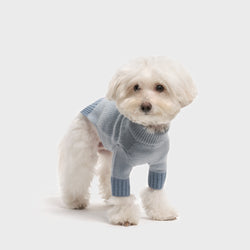 Tone on Tone Lambswool Dog Sweater Blue