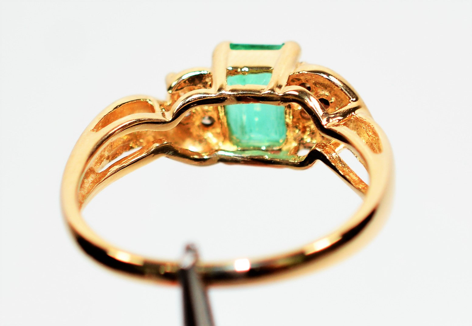 Colombian Emerald & Diamond 1.40tcw 14kt Yellow Gold Women’s Ring ...