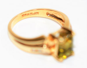 Natural Bi-Color Tourmaline & Diamond Ring 10K Solid Gold  1.84tcw Green Tourmaline Ring Gemstone Ring Jewellery Birthstone Ring Ladies Ring