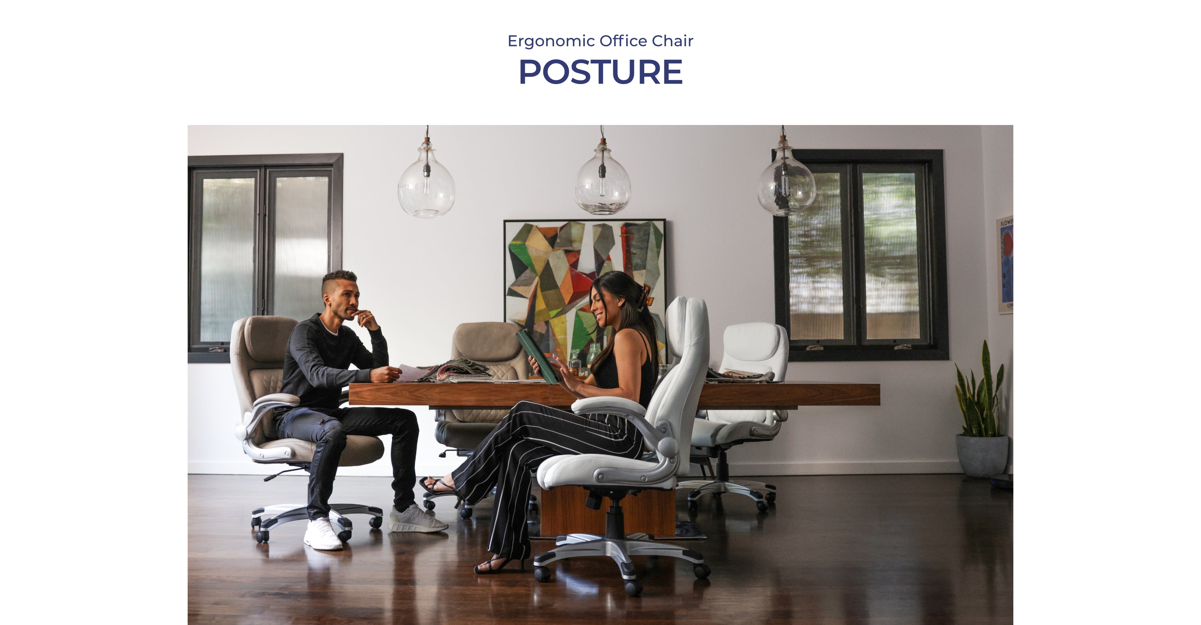 NOUHAUS Posture Ergonomic PU Leather Office Chair Patented 'Click5' Lu –  Nouhaus Inc