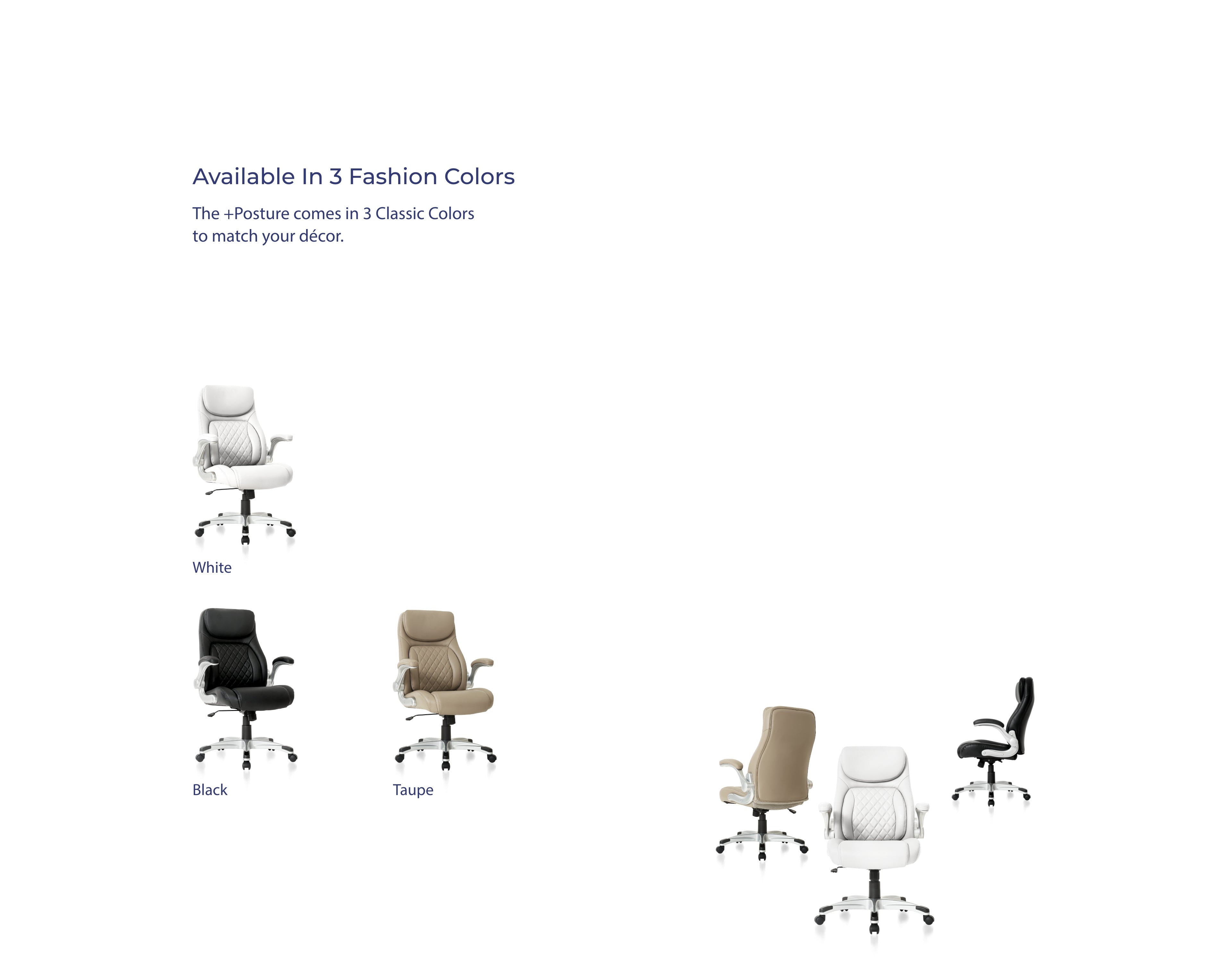 Nouhaus Posture Ergonomic PU Leather Office Chair White NHO