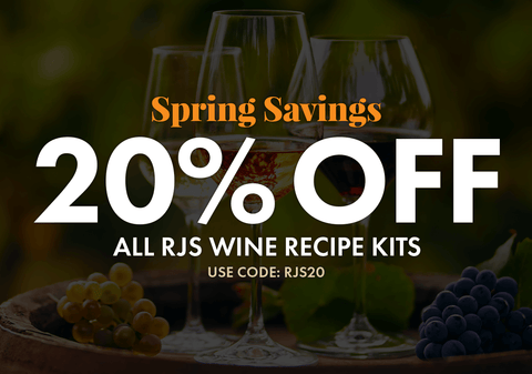 20% off ALL RJS Wine Recipe Kits  Spring Savings with code RJS20