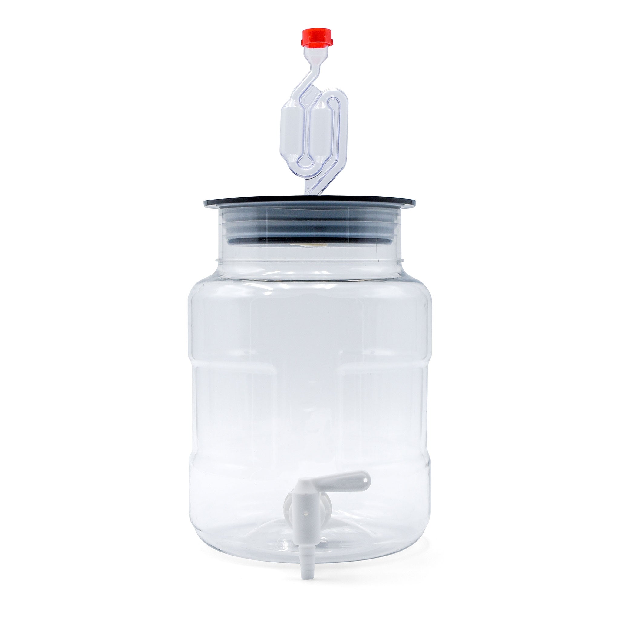 Image of Siphonless Plastic Fermenter with Bung and Airlock