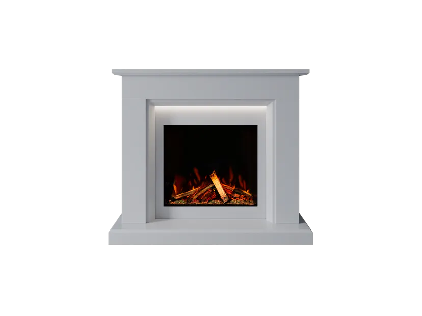 Costello Marble Fireplace Suite - Polar White / 700
