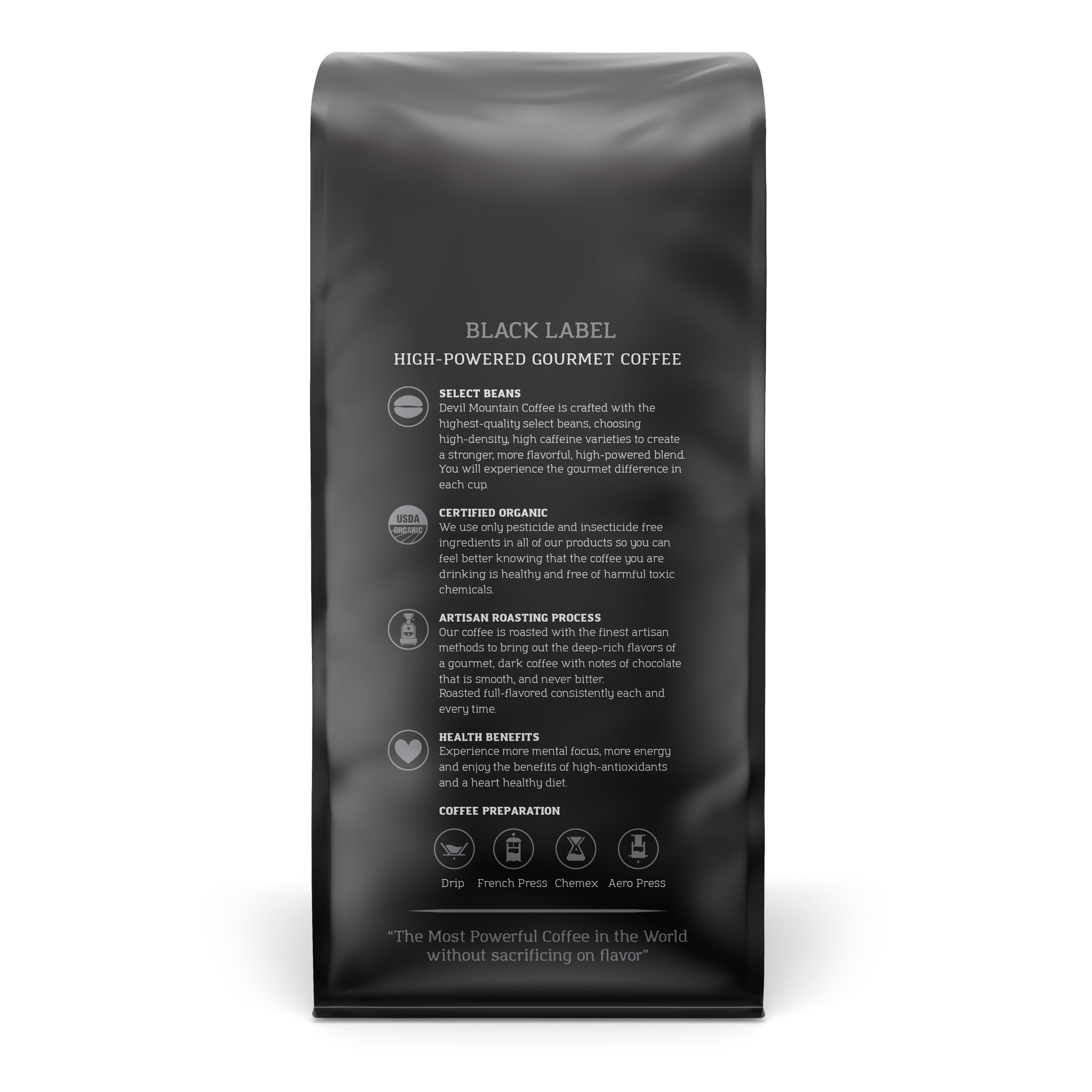 black label coffee caffeine content