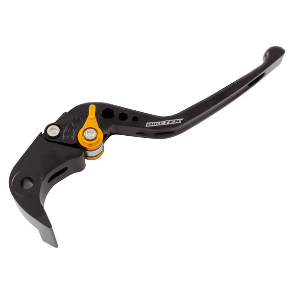 BikeTek Adjustable CNC Brake Lever Long - Black / Gold Adjuster