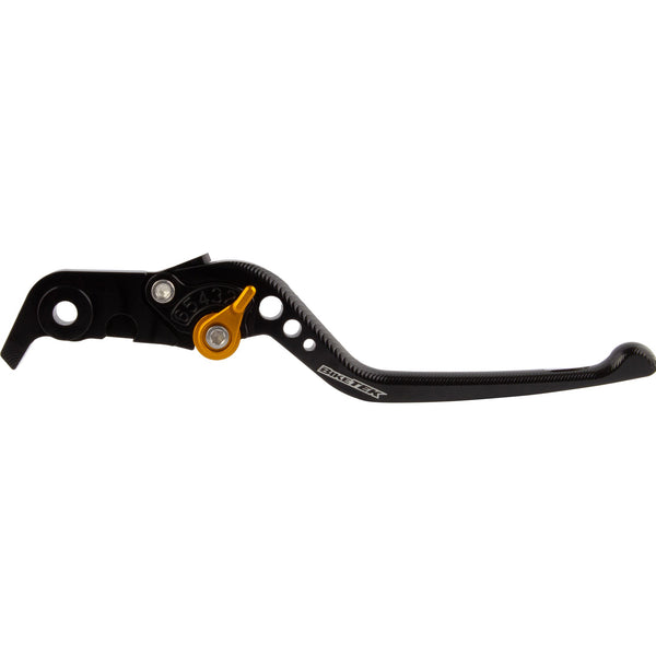 BikeTek Adjustable CNC Brake Lever Long - Black / Gold Adjuster