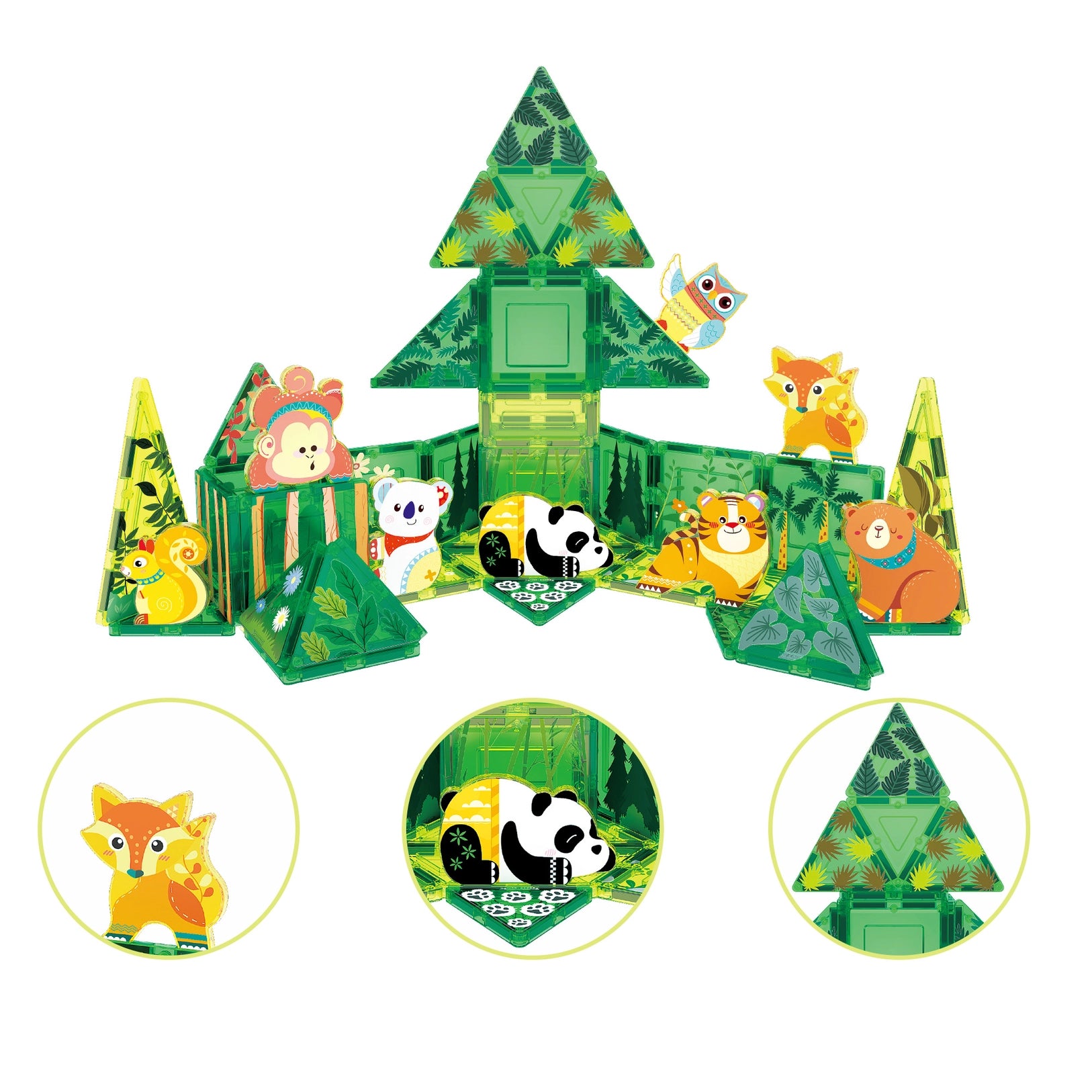 Magnet Tiles Building Blocks Forest Animal Set