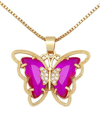 Colar Ouro 18k Zircônias com Pingente Borboleta é um símbolo de transformação e renovação! Este colar é uma escolha perfeita para aqueles que desejam celebrar uma nova etapa em sua vida.  O Colar de Ouro 18k Zircônia com Pingente Borboleta é perfeito para usar em ocasiões especiais para realçara a sua beleza e força interior. Cor: Rosa vermelha