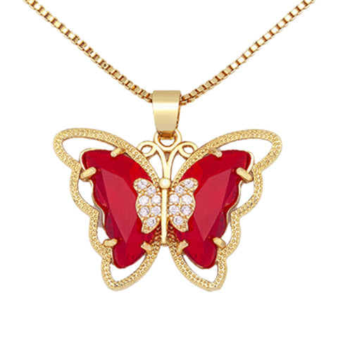 Colar Ouro 18k Zircônias com Pingente Borboleta é um símbolo de transformação e renovação! Este colar é uma escolha perfeita para aqueles que desejam celebrar uma nova etapa em sua vida.  O Colar de Ouro 18k Zircônia com Pingente Borboleta é perfeito para usar em ocasiões especiais para realçara a sua beleza e força interior. Cor: Vermelho