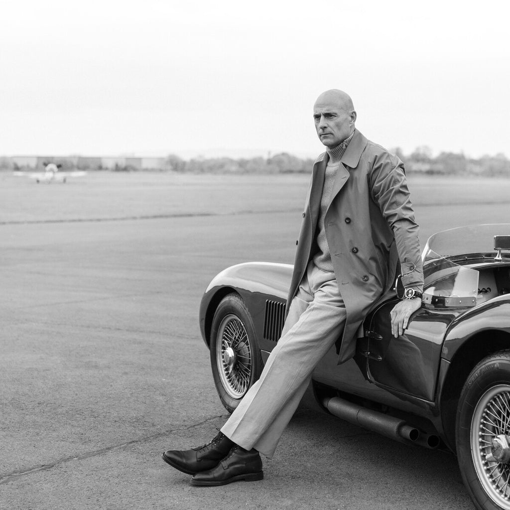 Mark Strong in the new Bremont Jaguar C-type