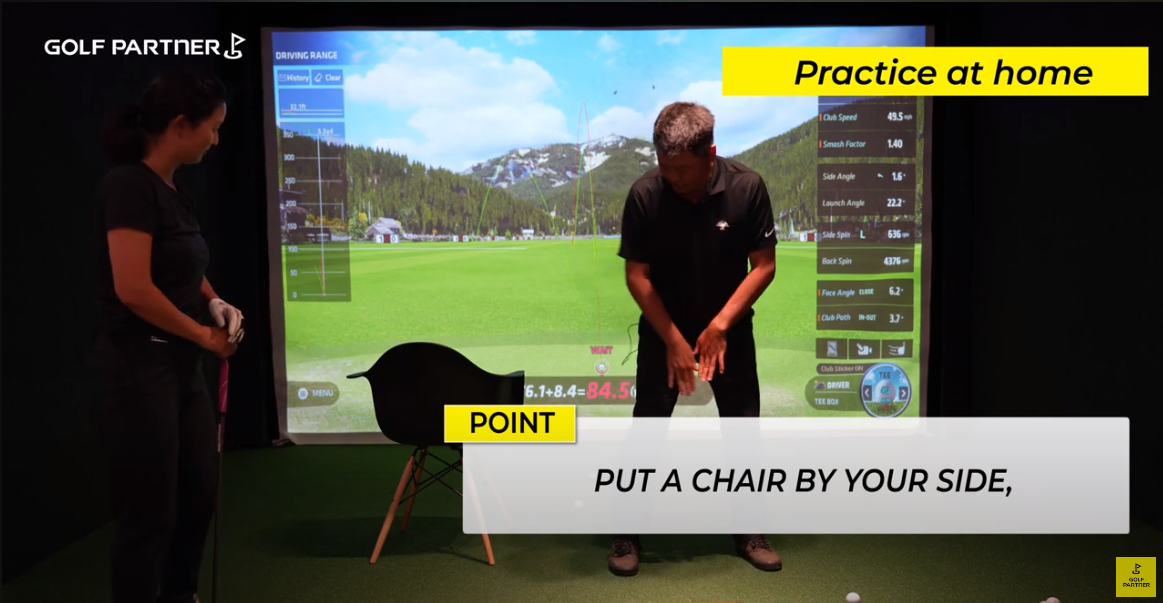 using a chair to assist your swing
