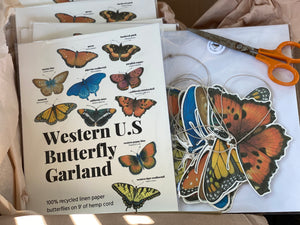 Western U.S. Butterfly Garland 10 butterflies 9' cord  Monarch, Pipevine, Swallowtail ...