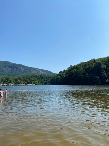 image of lake lure near asheville lake in mountains 