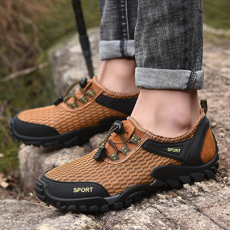 men mesh breathable non slip water friendly large size hiking sneakers