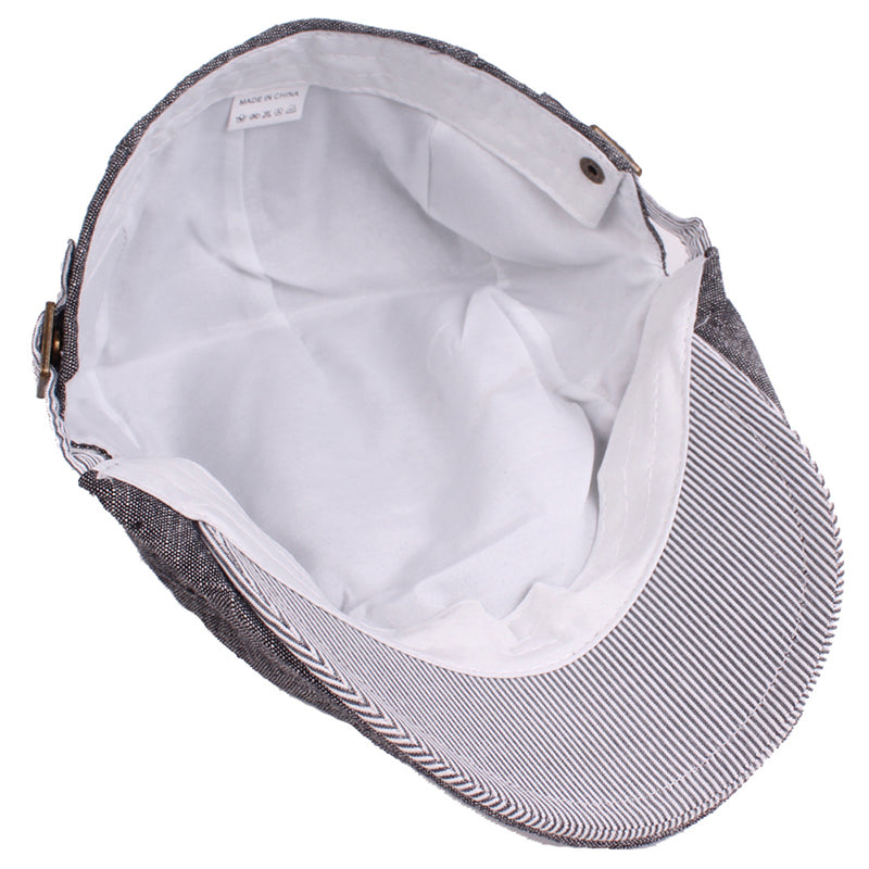 Men's Vintage Cotton Beret Flat Cap Casual Sunshade Newsboy Forward Adjustable Hats