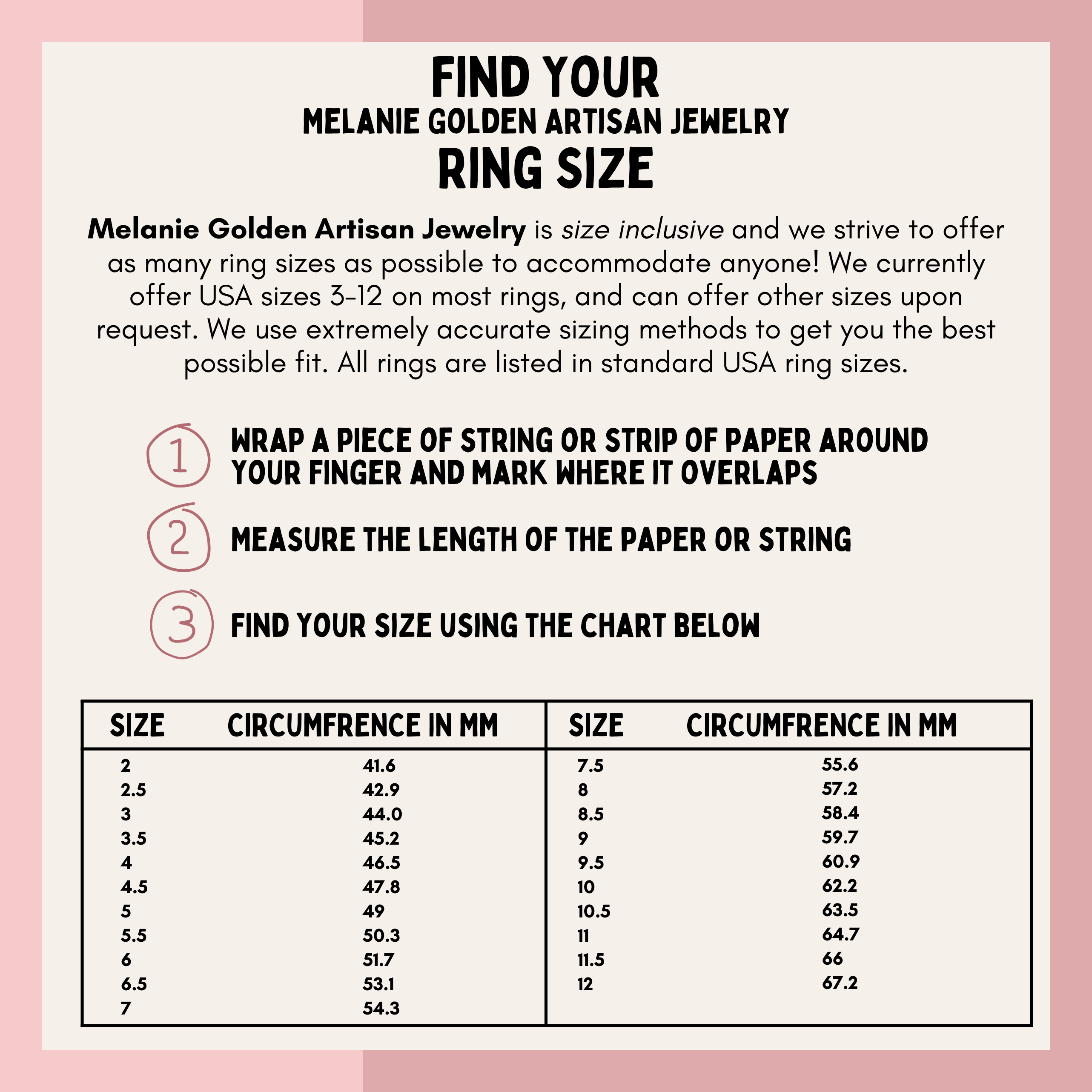 Ring Sizing Guide – Melanie Golden Jewelry