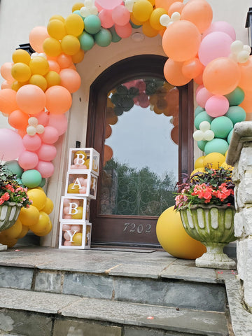 entrance balloon garland baby shower