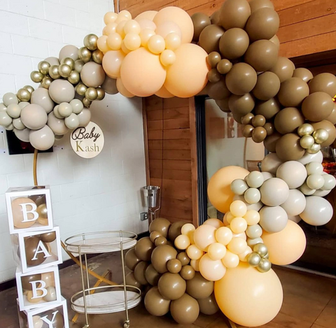 Brown baby shower balloon ring stand
