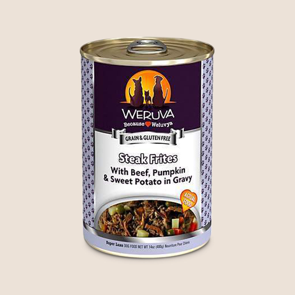 Weruva Steak Frites with Beef, Pumpkin and Sweet Potato in Gravy Grain-Free Canned Dog Food