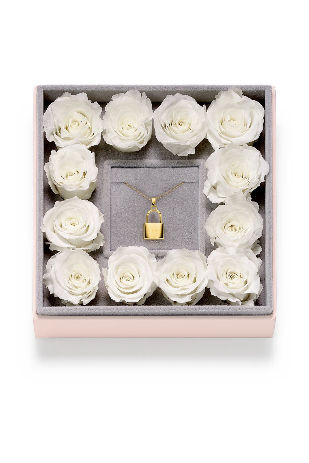 PAUL VALENTINE Gift Box | Padlock Rosebox Square Gold