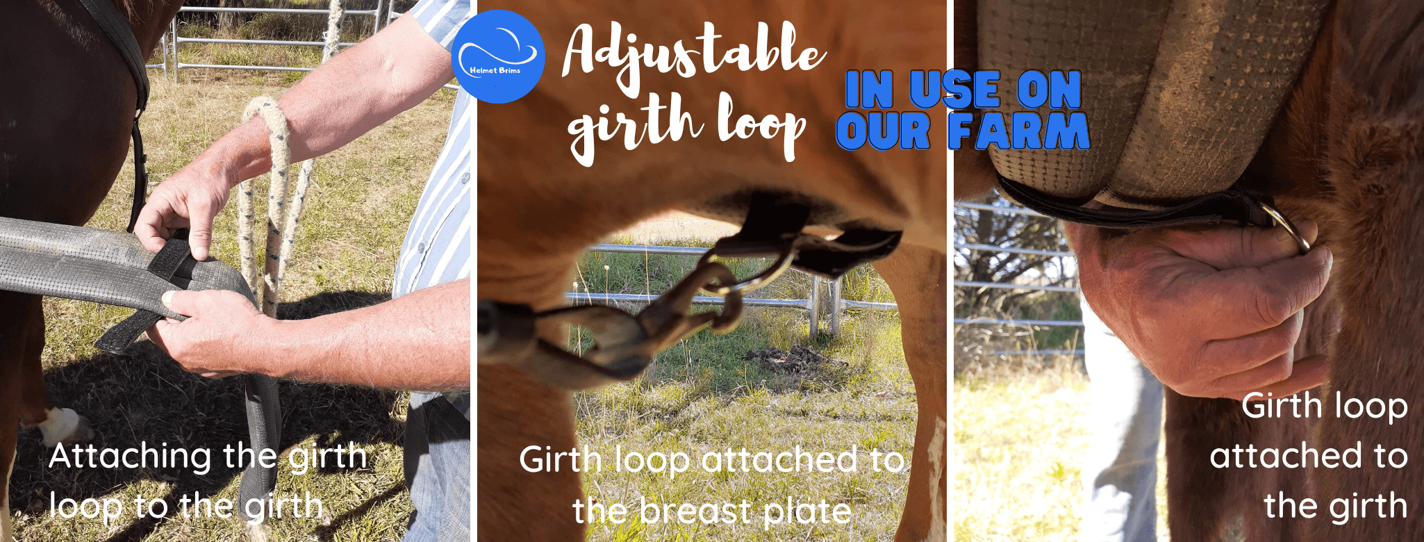 adjustable girth loop by helmet brims most practical and durable girth loop australian made