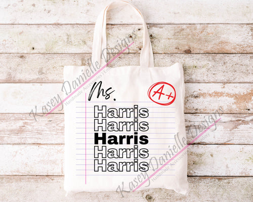 Custom Canvas Tote Bag Name Tote Bag Personalized Tote Bag 