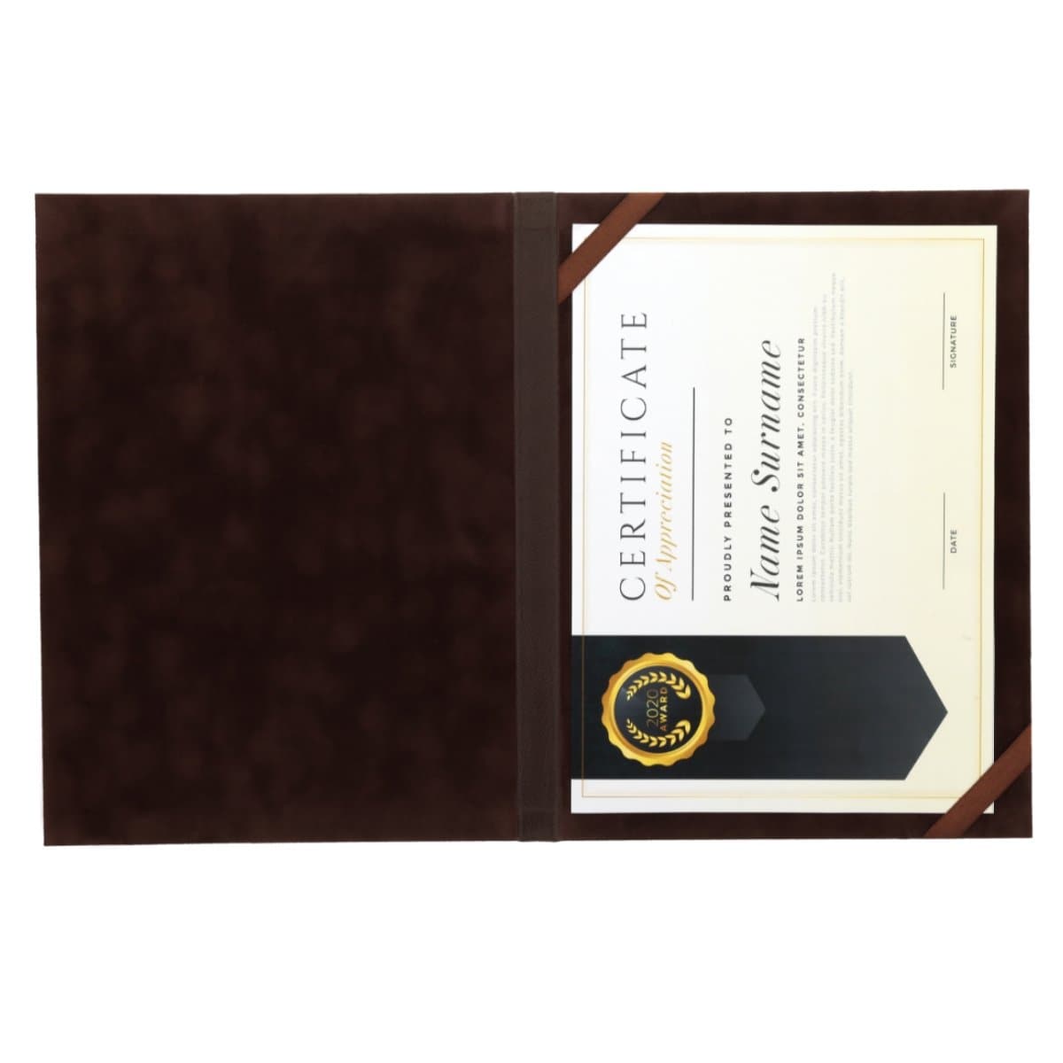 Konrad S. Certificate Holder A4, PU Leather, Brown - Office Supplie ...