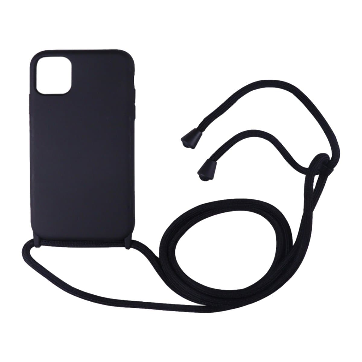 Crossbody and Necklace Silicon Phone Case for iPhone, Black - Office  Supplie... - Office One LLC