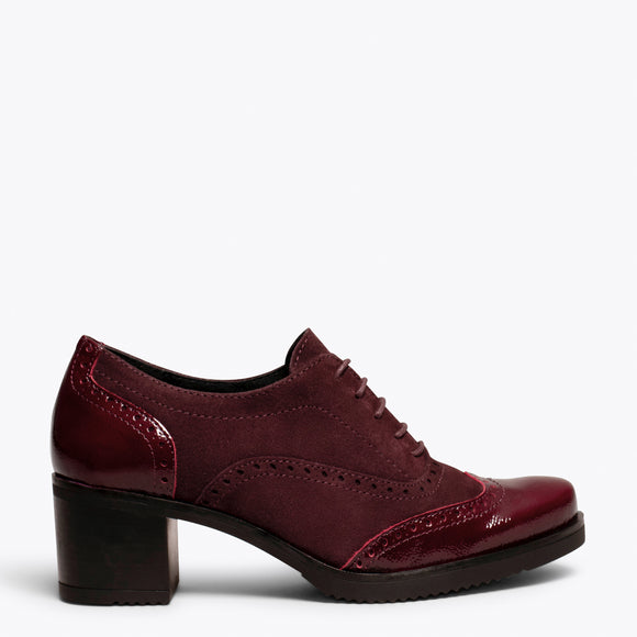 burgundy oxford heels