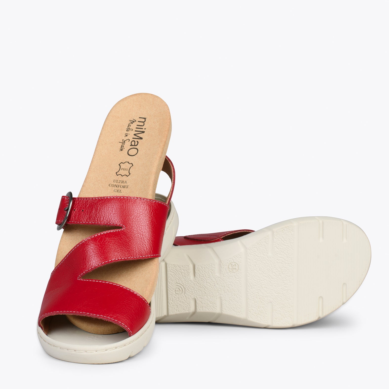 NATURA – RED sandals with removable insole – miMaO EUROPA
