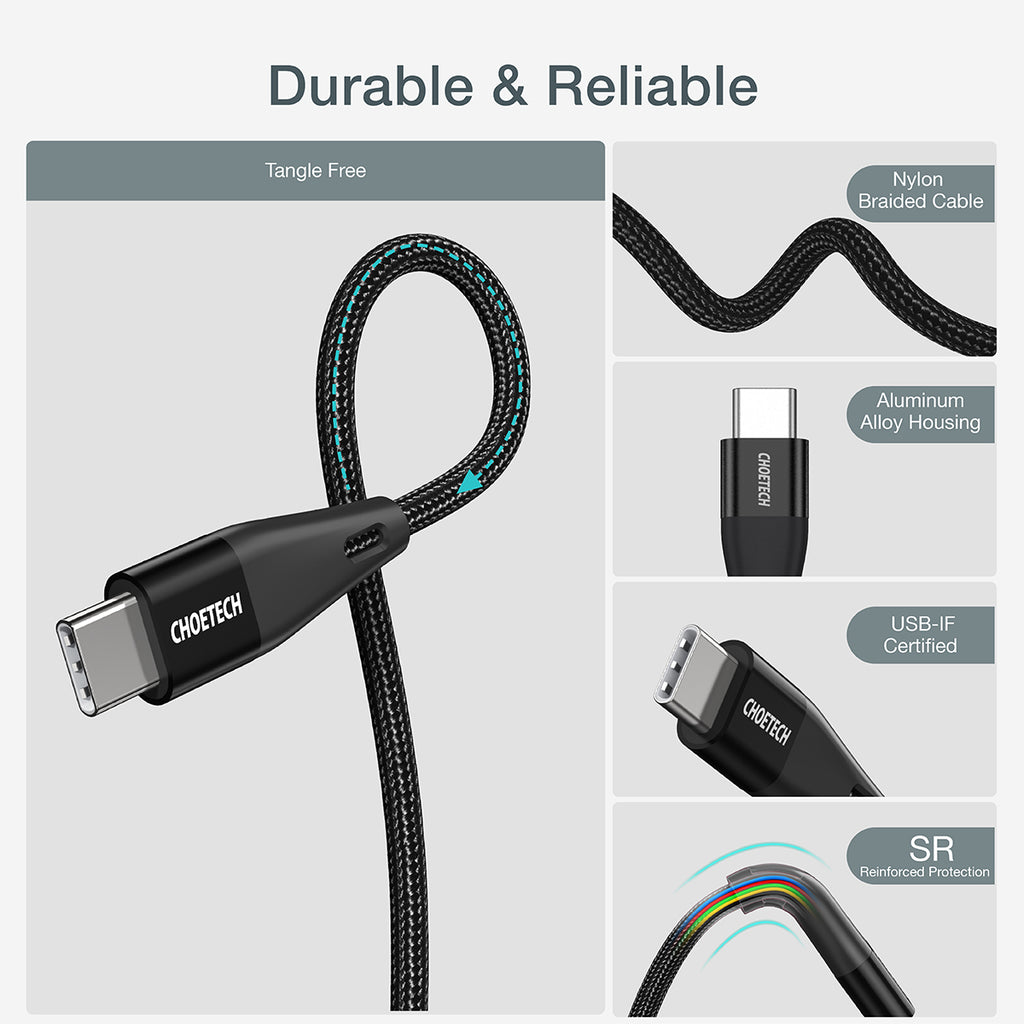 CHOETECH USB C-USB C charging cable 1.2 meter