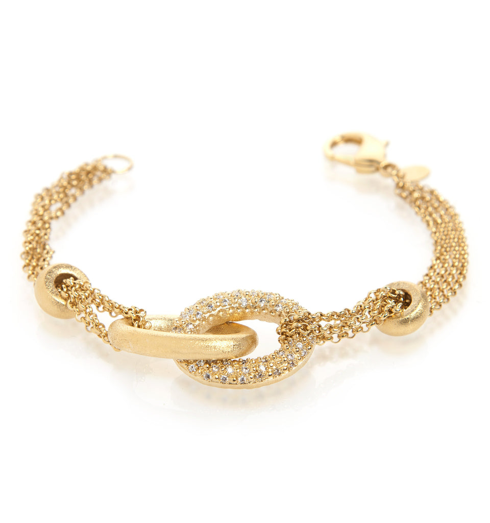 Interlocking Multi Chain Simulated Diamond Bracelet – Rivka Friedman ...